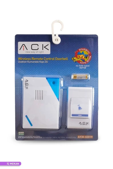 Ack 32 Melodili Uzaktan Kumandalı Zil Ay30-02019 - 3