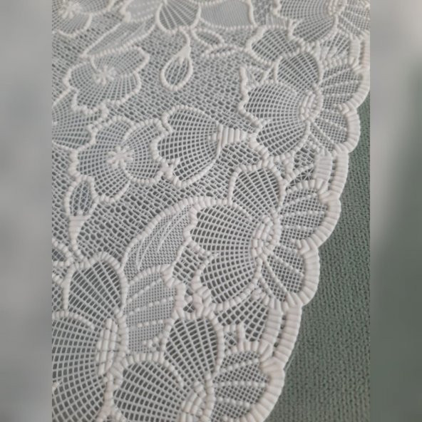 Dantel Motifli Muşamba PVC Masa Örtüsü Yuvarlak 150 cm çapında - 5