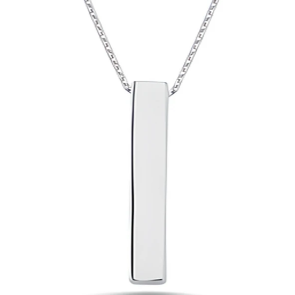 Gümüş Erkek Çubuk Kolye - Resim 2