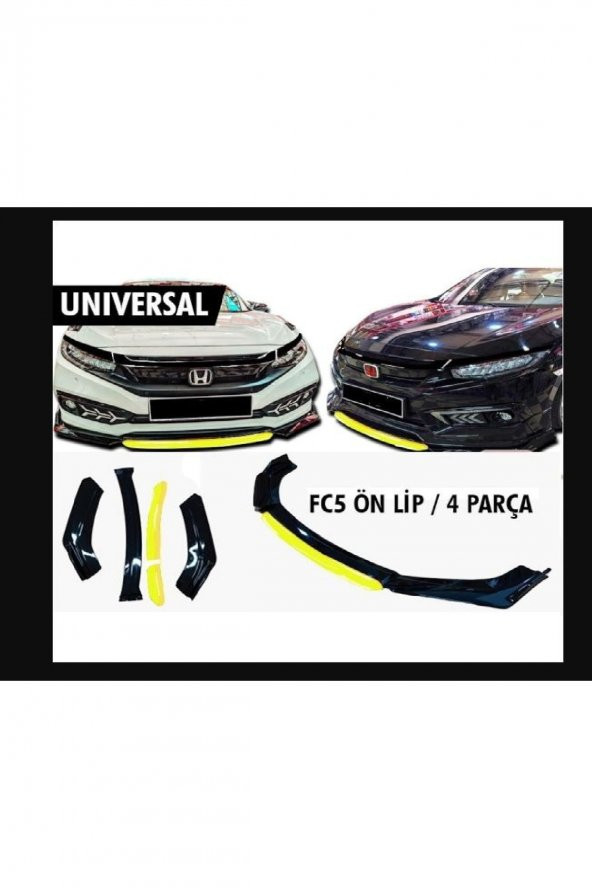 4 Parça Ön Lip Üniversal Ön Tampon Eki Piano Black Mavi ( Renk Belirtiniz ) - 5