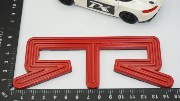 DK Tuning Mustang RTR Bagaj Kırmızı Logo Arma Ford İle Uyumlu - 2