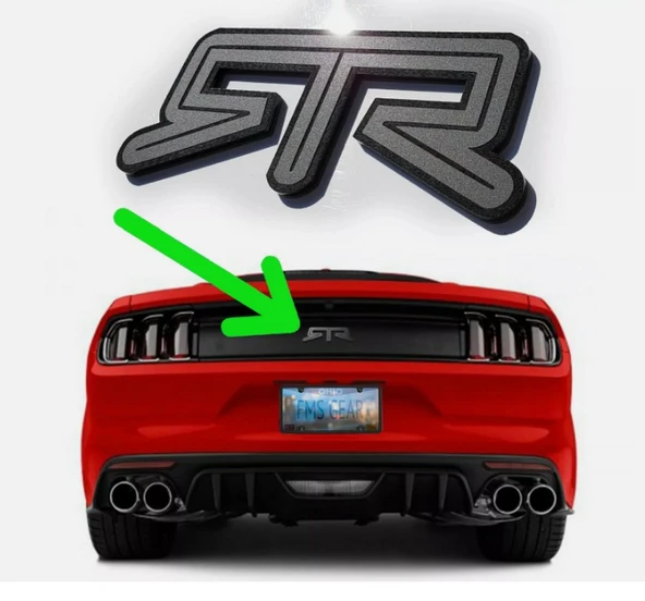 DK Tuning Mustang RTR Bagaj Siyah Logo Arma Ford İle Uyumlu - Resim 3