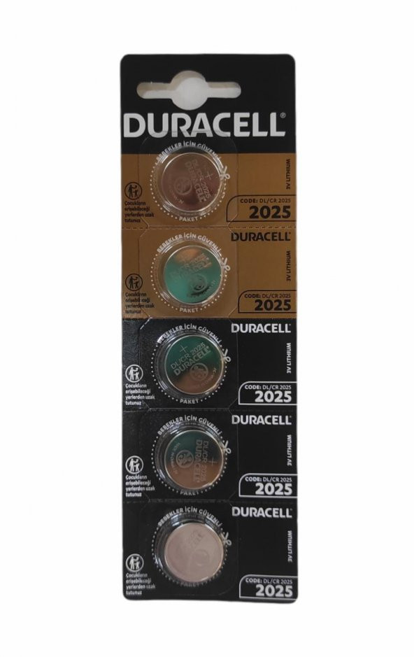 Duracell CR2025 Lithium 3V Pil 5'li