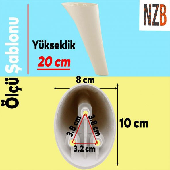 Lüks Mobilya Kanepe Sehpa TV Ünitesi Koltuk Ayağı 20 cm Krem Baza Ayak - Resim 2