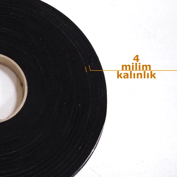 Contacall Kapı Pencere İzolasyon Bandı Yapışkan Sünger 4 mm Kalınlık 20 mm Genişlik 10 Metre Uzunluk / EPDM-4*20 - Resim 2