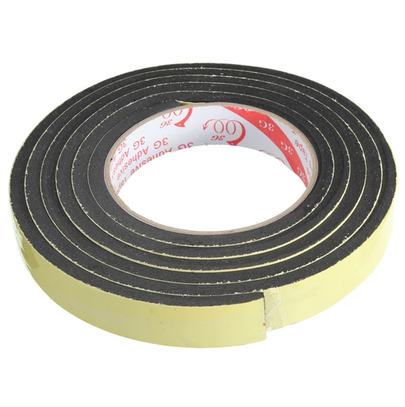 Contacall Kapı Pencere İzolasyon Bandı Yapışkan Sünger 4 mm Kalınlık 25 mm Genişlik 10 Metre Uzunluk / EPDM-4*25