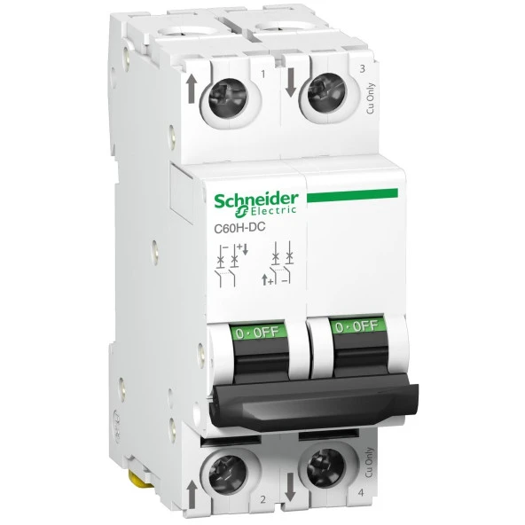 Schneider,C60H DC 2 Faz 63A 6 KA C Tipi Otomat,A9N61539