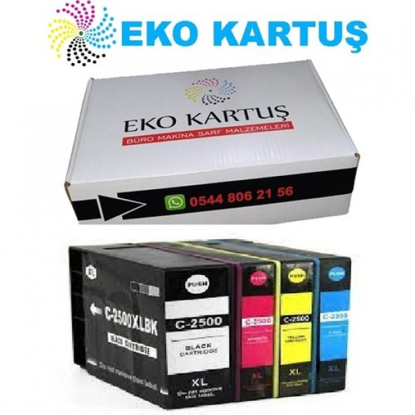 Eko Kartuş Canon Maxify MB-5350 4 Renk  PGI-2500 Xl Muadil Kartuş, - 2