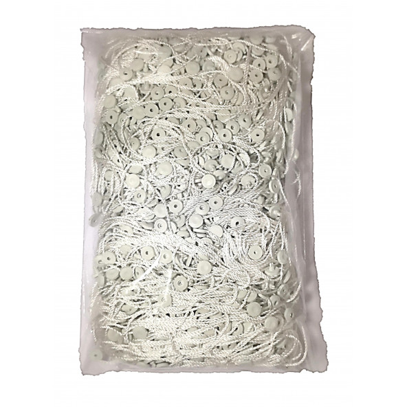 Kilitli Ip-kuş Gözü Etiket Bağlama Ipi Renk: BEYAZ Uzunluk: 18cm (500 Adet) - 3