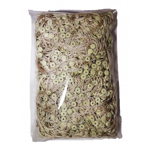 Kilitli Ip-kuş Gözü Etiket Bağlama Ipi Renk KREM Uzunluk 18cm (500 Adet) - Resim 3