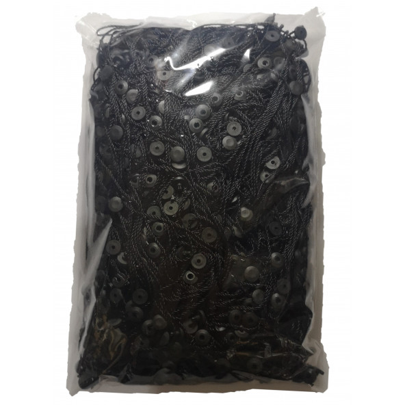 Kilitli Ip-kuş Gözü Etiket Bağlama Ipi Renk: SİYAH Uzunluk: 18cm (500 Adet) - 3