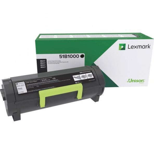 Lexmark MS317/MX317 51B5000 TONER 2500 Sayfa Siyah