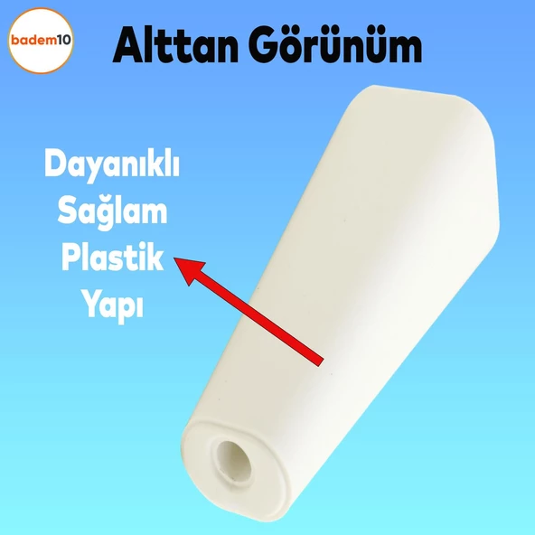 Linden Lüks Mobilya Kanepe Sehpa Tv Ünitesi Koltuk Ayağı 12 Cm Beyaz Oval Baza Ayakları - 3