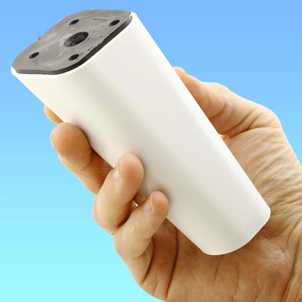 Linden Lüks Mobilya Kanepe Sehpa Tv Ünitesi Koltuk Ayağı 12 Cm Beyaz Oval Baza Ayakları - 6