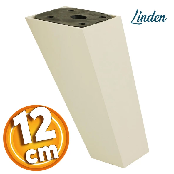 Linden Lüks Mobilya Kanepe Sehpa Tv Ünitesi Koltuk Ayağı 12 Cm Krem Köşeli Baza Ayakları