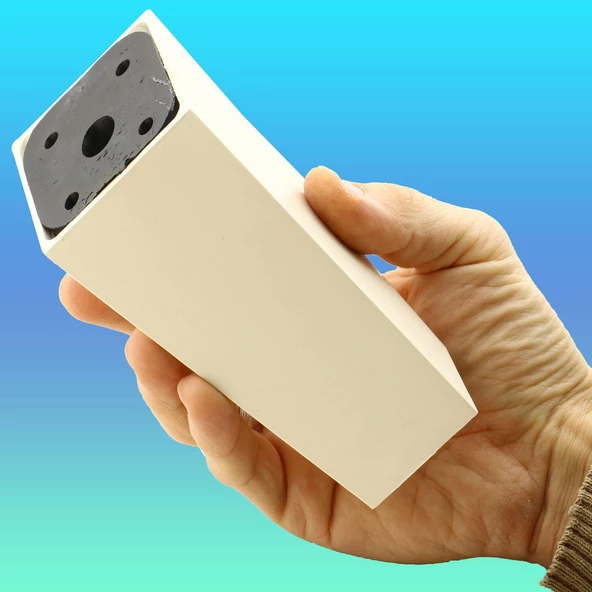 Linden Lüks Mobilya Kanepe Sehpa Tv Ünitesi Koltuk Ayağı 12 Cm Krem Köşeli Baza Ayakları - Resim 6