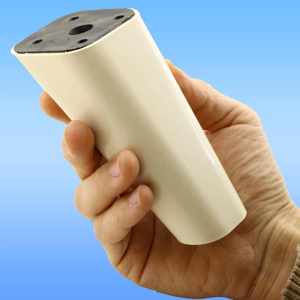 Linden Lüks Mobilya Kanepe Sehpa Tv Ünitesi Koltuk Ayağı 12 Cm Krem Oval Baza Ayakları - 6