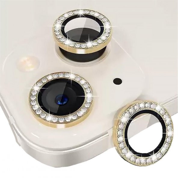 BİNANO IPHONE 14/14 PLUS TAŞLI GOLD KAMERA KORUYUC ürün görseli