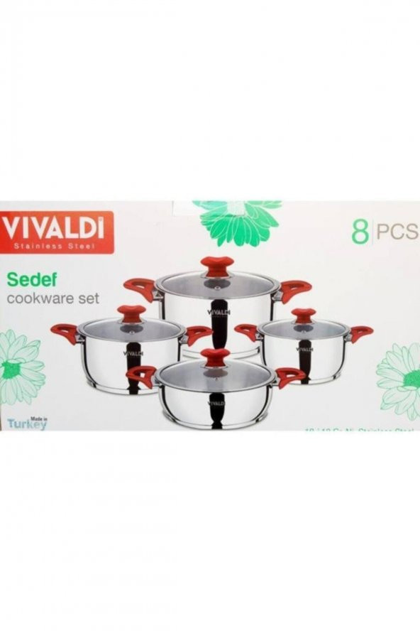 Vivaldi Sedef Çelik Tencere Seti 8 Parça Fma02570 - 1