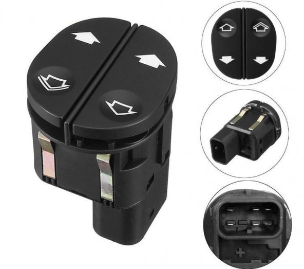 FORD CONNECT SOL ÇİFTLİ CAM KALDIRMA DÜĞMESİ (2002-2013) - 2