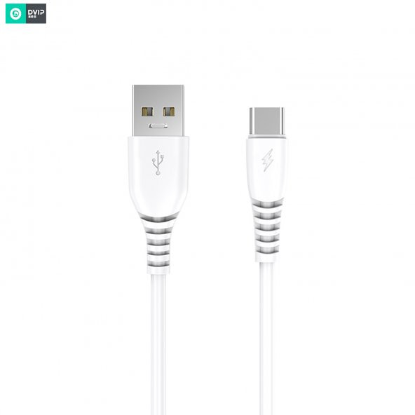 DVIP Y100C 2.4A UsbA to Type-C Kablolu Hızlı Şarj Aleti Set Beyaz - 3