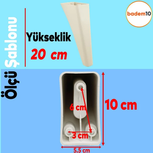 Linden Lüks Mobilya Kanepe Tv Ünitesi Koltuk Ayağı 20 Cm Krem Konsol Ayakları - 4