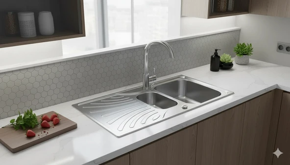 TEKA NERİSSA 60 KUM.SIZ MİKRO KETEN SOL 1,5 GÖZ ürün görseli 1