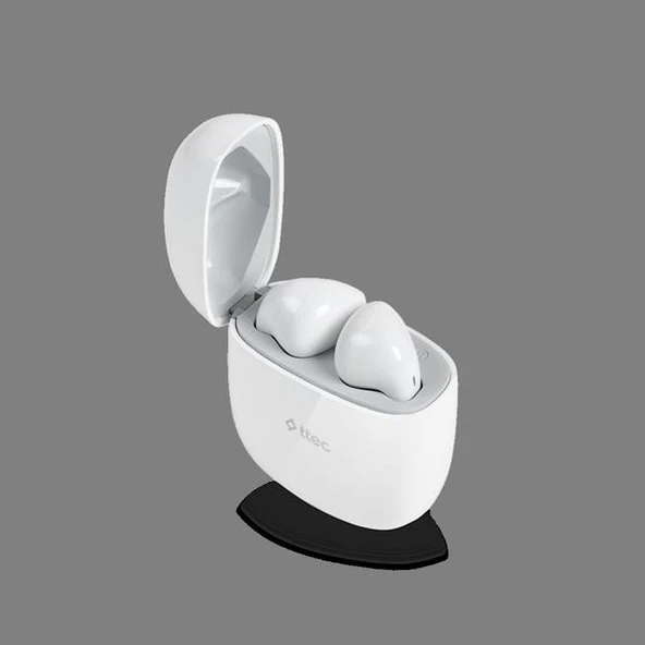 Ttec AirBeat Go Gerçek Kablosuz TWS Bluetooth Kulaklık Beyaz - 2KM141B - Resim 4