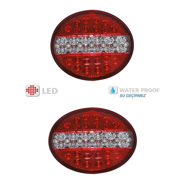 HAMBURGER TİP LEDLİ STOP LAMBA 24VOLT 4 MODLU 2 ADET