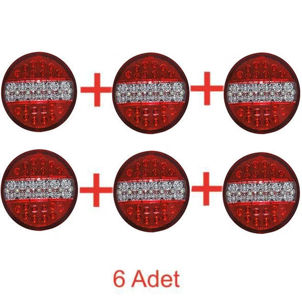 HAMBURGER TİP LEDLİ STOP LAMBA 12 VOLT 4 MODLU 6 ADET