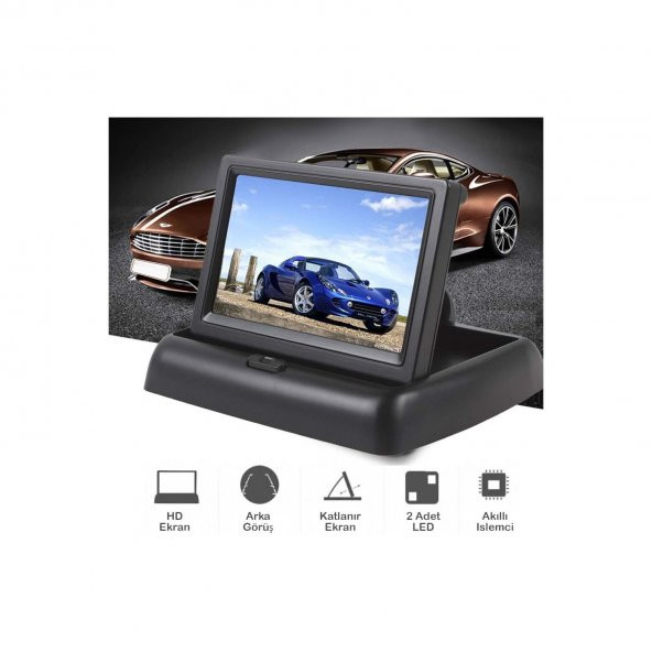 ✅GERİ GÖRÜŞ MONİTÖRÜ 4.3" KATLANABİLİR EKRAN + KAMERA