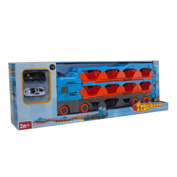 Oyuncak taşıyıcı Tır Dev Boy 200 Cm uzunluk 2 adet Araba - 3