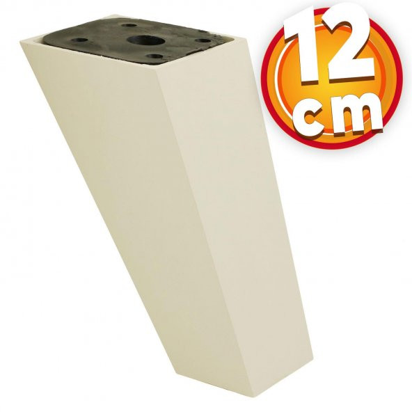 Lüks Mobilya Kanepe Sehpa TV Ünitesi Koltuk Ayağı 12 cm Krem Köşeli Baza Ayak ürün görseli