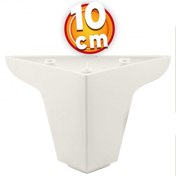 Lüks Mobilya Kanepe Sehpa Puf Koltuk Ayağı 10 cm Beyaz Yatak Baza Ayak ürün görseli