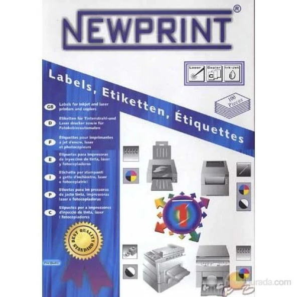 NEWPRINT LASER ETİKET 63.5x72 12 Lİ 100 LÜ PAKET