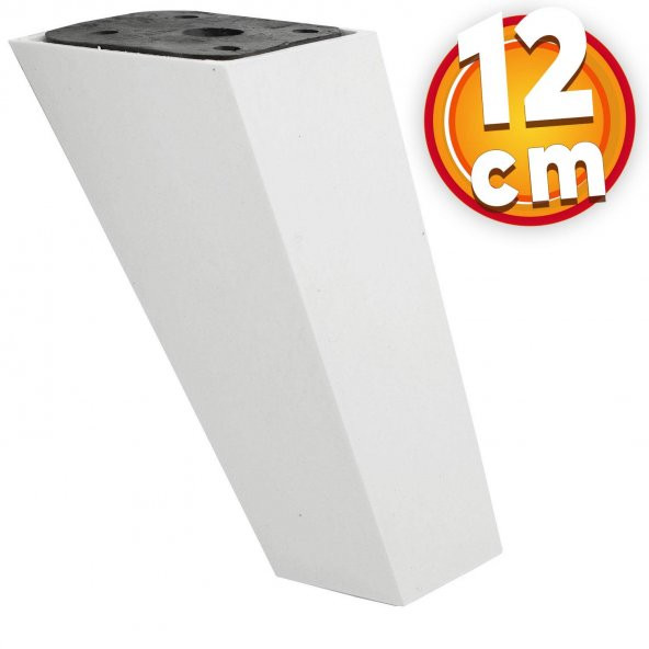 Lüks Mobilya Kanepe Sehpa TV Ünitesi Koltuk Ayağı 12 cm Beyaz Köşeli Baza Ayak ürün görseli