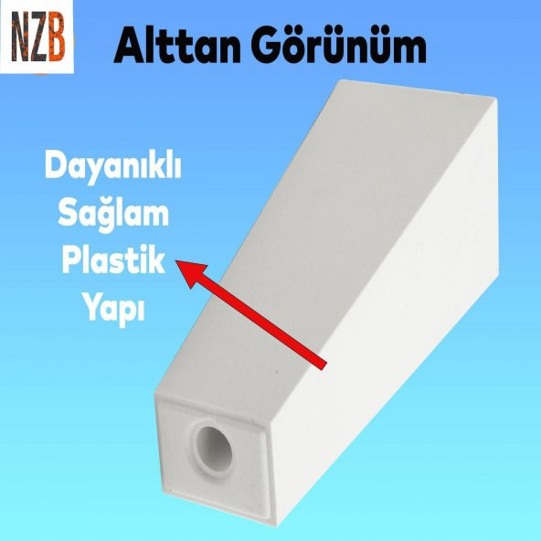 Lüks Mobilya Kanepe Sehpa TV Ünitesi Koltuk Ayağı 12 cm Beyaz Köşeli Baza Ayak - Resim 3