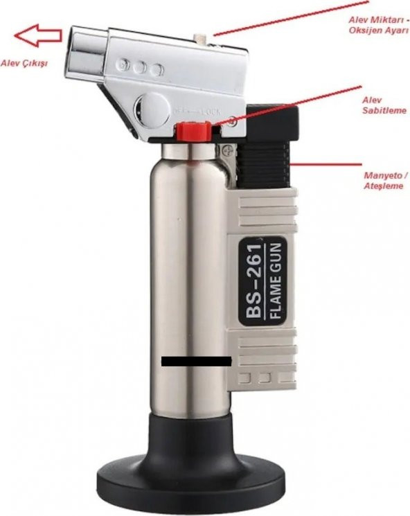 Torch Doldurulabilir Profesyonel Pürmüz Çakmak BS-260 -BS-261 Yedek Gaz Hediyeli - 2