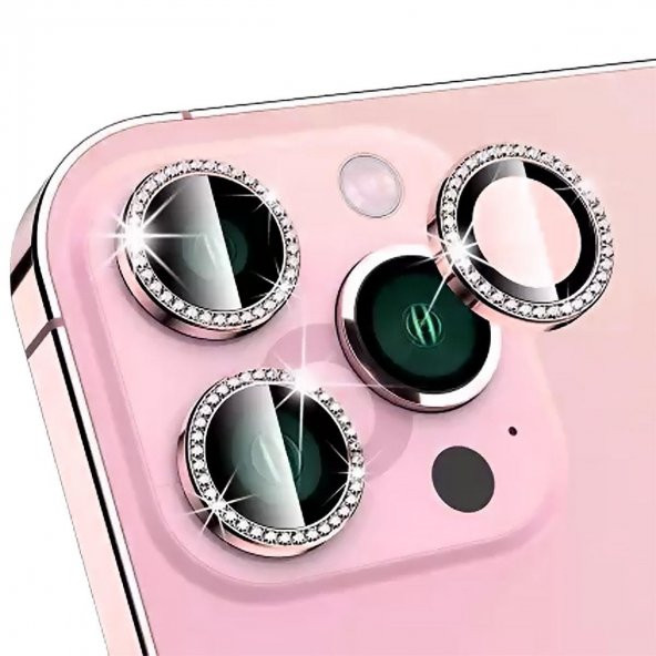 BİNANO IPHONE 14 PRO/14 PRO MAX TAŞLI PEMBE KAMERA ürün görseli
