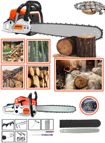 Eisenn TURBO X-9400 Ağaç Motoru Benzinli Testere Odun Kesme Hızar Bıçkı Makinası ürün görseli 1