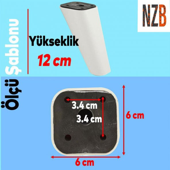 Lüks Mobilya Kanepe Sehpa TV Ünitesi Koltuk Ayağı 12 cm Beyaz Oval Baza Ayak - 2