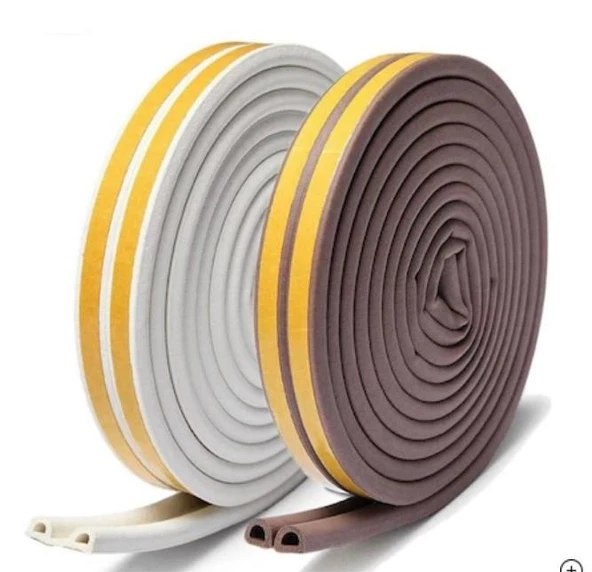 Contacall Bondit Çift Sarım Kauçuk Kapı ve Pencere Izolasyon Bandı Fitili 14 Metre Siyah - 5