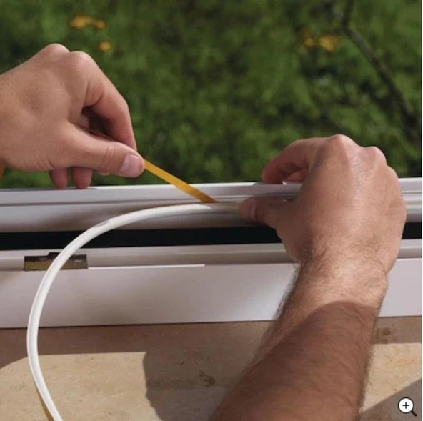 Contacall Bondit Çift Sarım Kauçuk Kapı ve Pencere Izolasyon Bandı Fitili 14 Metre Siyah - 4