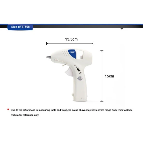 JOER 10W 7mm Seyyar Pilli Sıcak Tutkal Tabanca Damla Önleyici Uç - 3