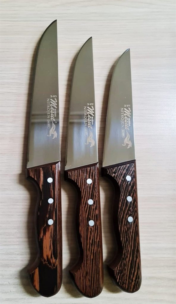 Venge Saplı 3lü Set Kasap,Kurban ve Mutfak Seti Bıçağı