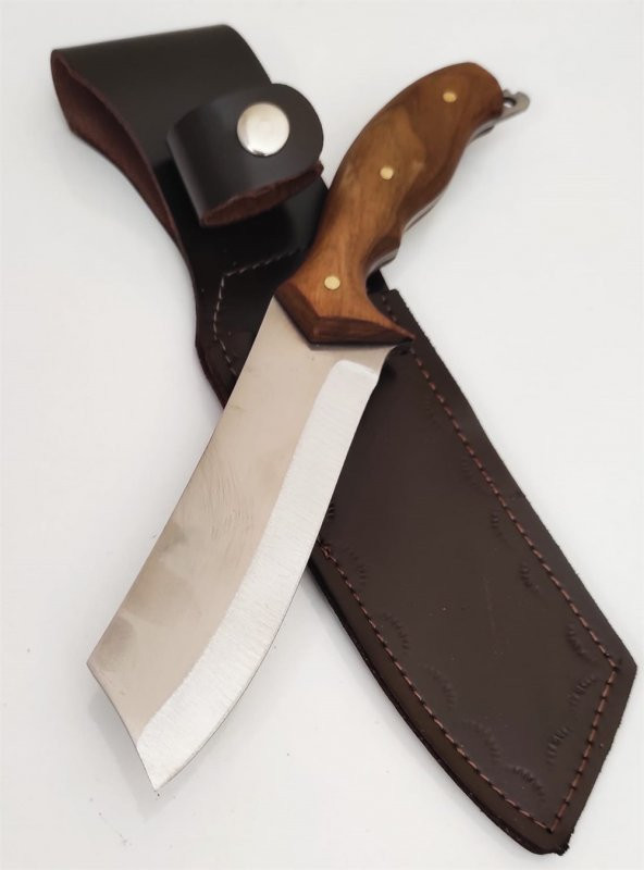 Hisar Mutfakta Satır Modeli Av ve Kamp Bıçağı İsim Yazdırılabilir Deri Kılıf Hediyeli Kama Avcı Bıçağı