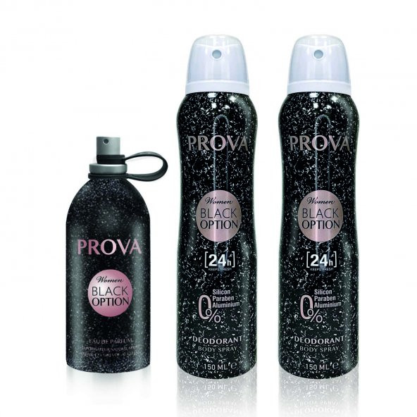 Prova Black Option EDP Kadın Parfüm 120 ml ve Deodorant 150 ml 2 Adet
