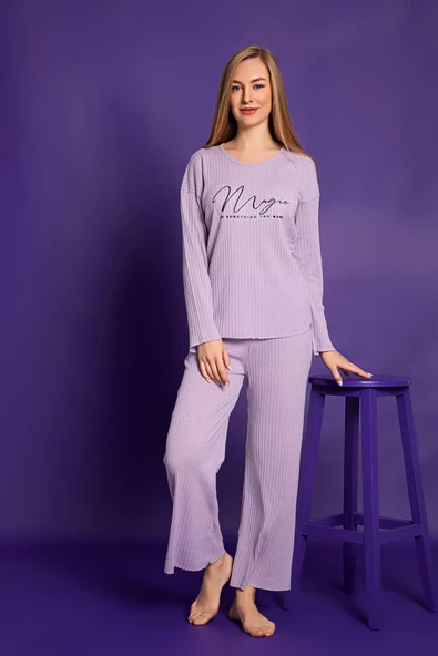 Nisanca Mevsimlik Uzun Kollu Pamuklu Kadın Pijama Takımı - 8