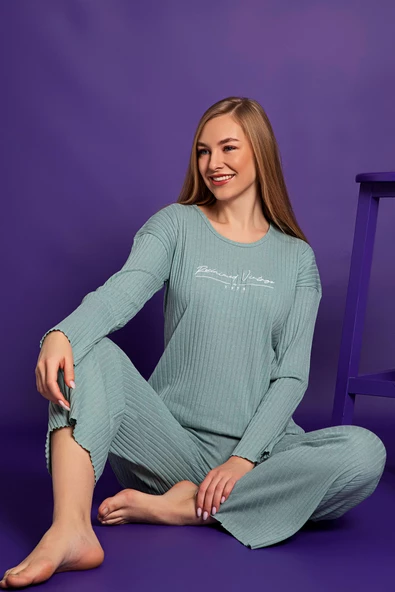 Nisanca Mevsimlik Uzun Kollu Pamuklu Kadın Pijama Takımı - 6