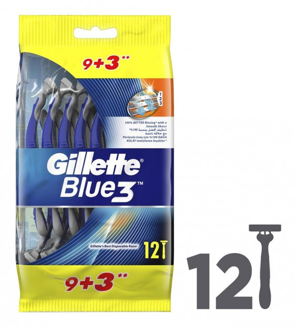 Gillette Blue3 Comfort Kullan At 9+3 12'li Tıraş Bıçağı